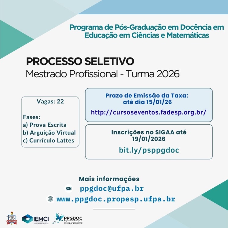 Processo Seletivo PPGDOC - Turma de Mestrado 2026